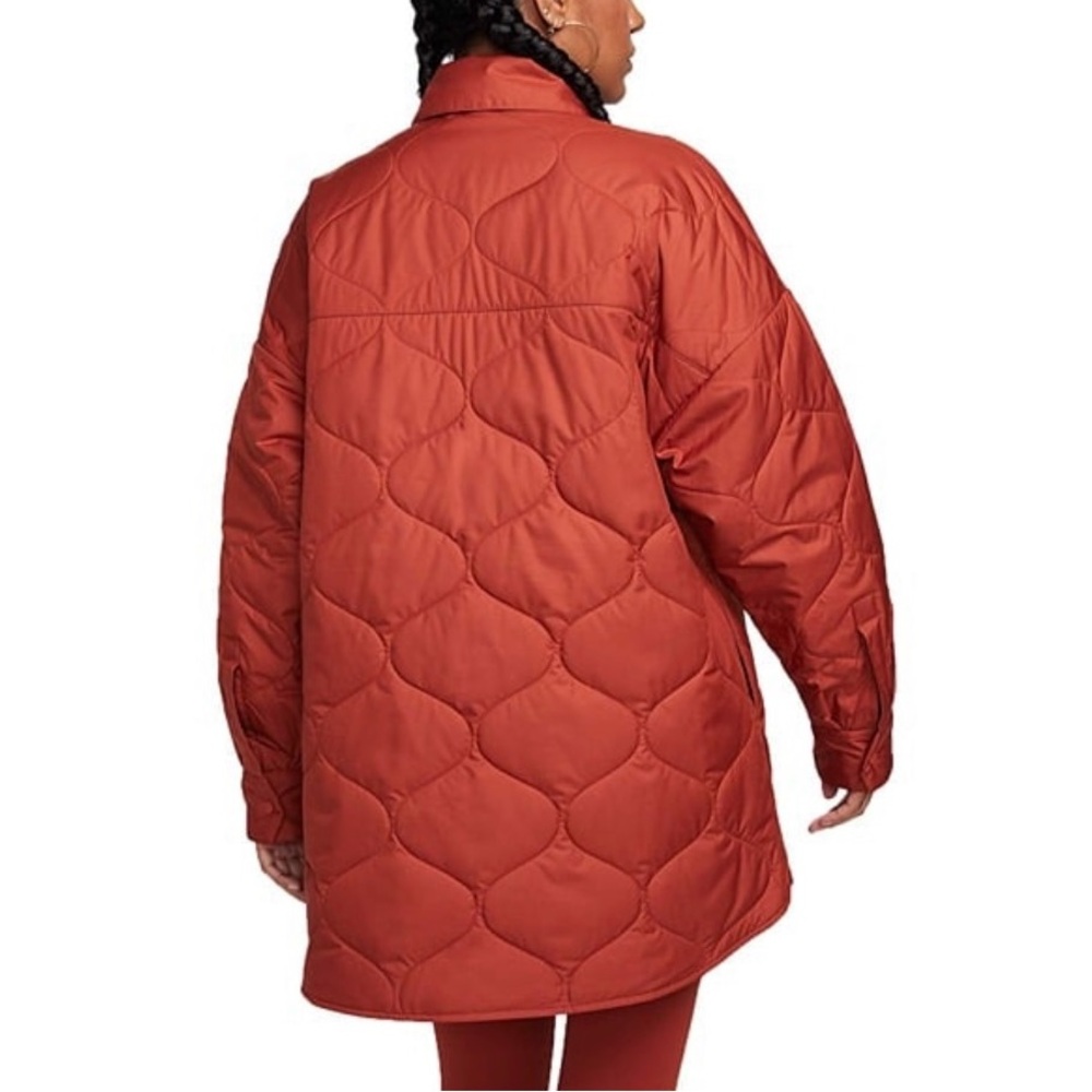NWT $165 Nike Sportswear Essential Quilted Oversized Trench Jacket Orange Small - Picture 2 of 6